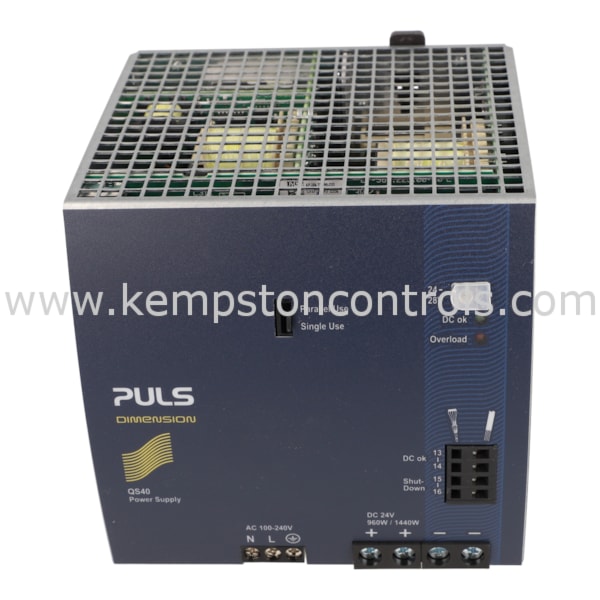 Puls QS40.241 POWER SUPPLY, SINGLE PHASE INPUT, 24VDC OUTPUT VOLTAGE