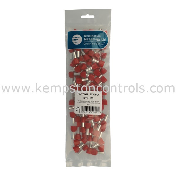 Temination Pin Termination Technology 2X10BLF BOOTLACE FERRULE FRENCH INSULATED TWIN ...