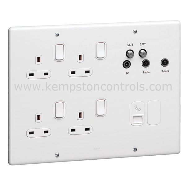 Legrand 820142 MEDIA PLATE COMPLETE WH Kempston Controls