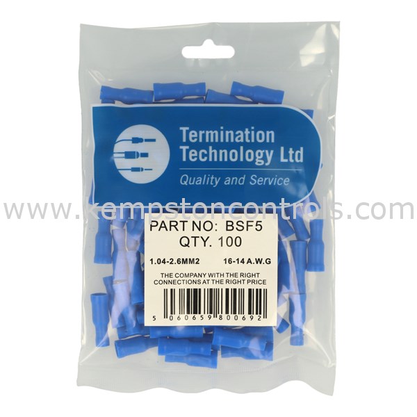 Termination Technology BSF5 TT PRE-INSULATED TERMINALS BLUE FEMALE ...