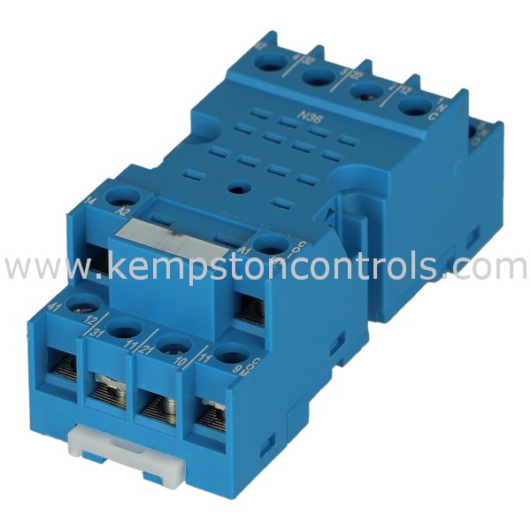 Finder 94.74SMA RELAY BASE, DIN RAIL MOUNT, 14 PIN FOR 55.32 AND 55.34 SERIES RELAYS BLUE