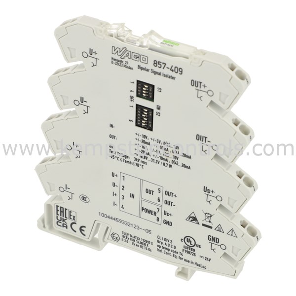 WAGO 857409 JUMPFLEX® TRANSDUCER, BIPOLAR ISOLATION AMPLIFIER