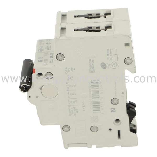 ABB 2CDS252001R0044 MINIATURE CIRCUIT BREAKER, S200 RANGE, 2 POLE, C TYPE, 4 AMP Kempston Controls
