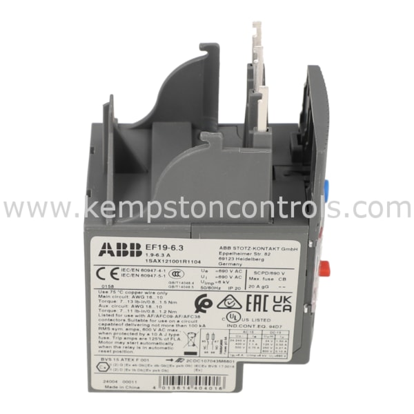 ABB EF19 6.3 Thermal Overload Relay 3.2-6.3A IEC 1SAX121001R1104 NEW IN BOX - Foto 2