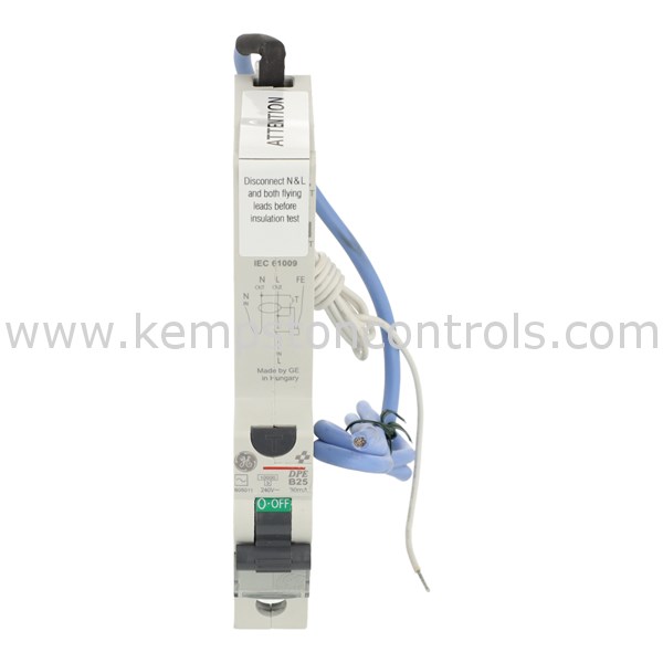 GE DPE100B25/030 GE RCBO, 25A, 30MA, 1 MODULE, TYPE B, 10KA | Kempston ...