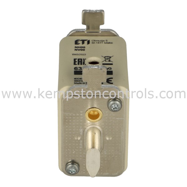 ETI 004184521 FUSE LINK, 63A/800V, NH00 SIZE, GG CHARACTERISTICS