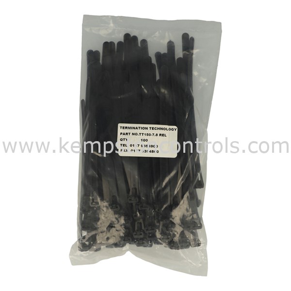 Termination Technology TT1507.8REL/B NYLON RELEASABLE CABLE TIES 150MM