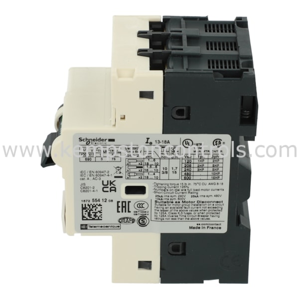 Gv2 Rt20 Schneider GV2RT20 SCHNEIDER MOTOR CIRCUIT BREAKER, 3P, TESYS GV2 ...