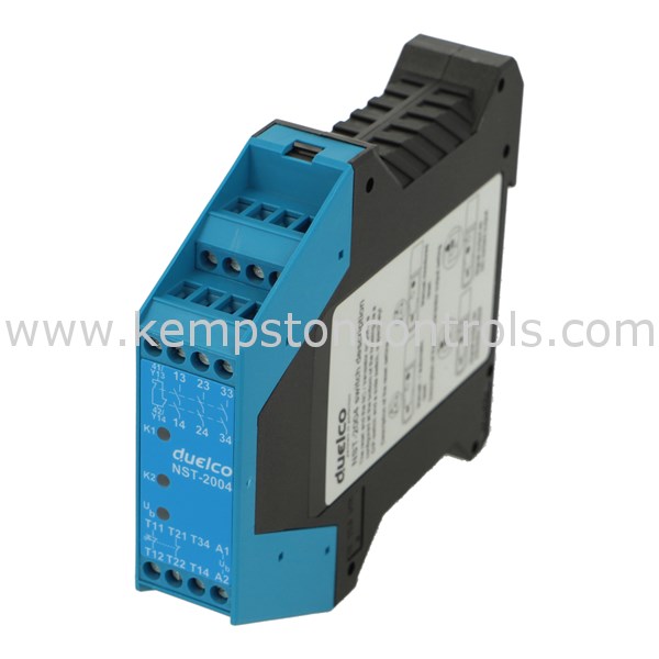 DUELCO NST2004F24VDC ESTOP RELAY 24DC, 3 NO OUTPUTS, 1 NC OUTPUT, 6 A SWITCHING CURRENT