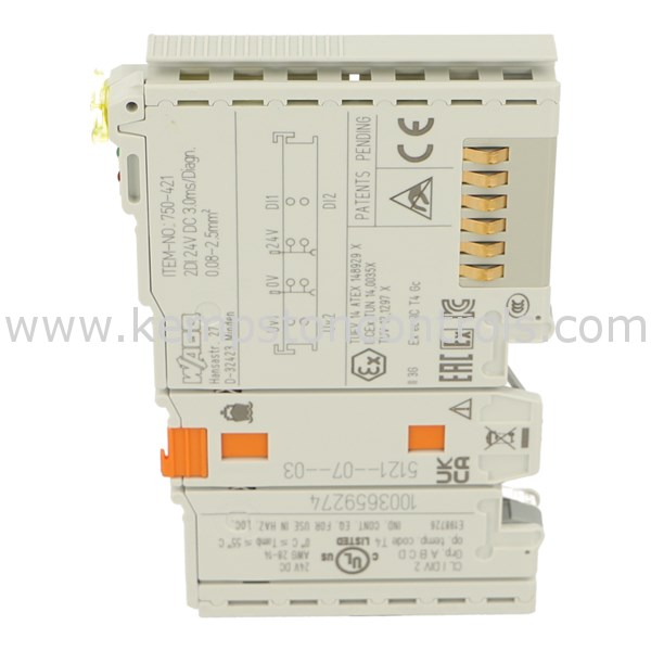 WAGO 750-421 2-CHANNEL DIGITAL INPUT MODULE, 24 VDC, 3 MS, DIAGNOSTICS ...