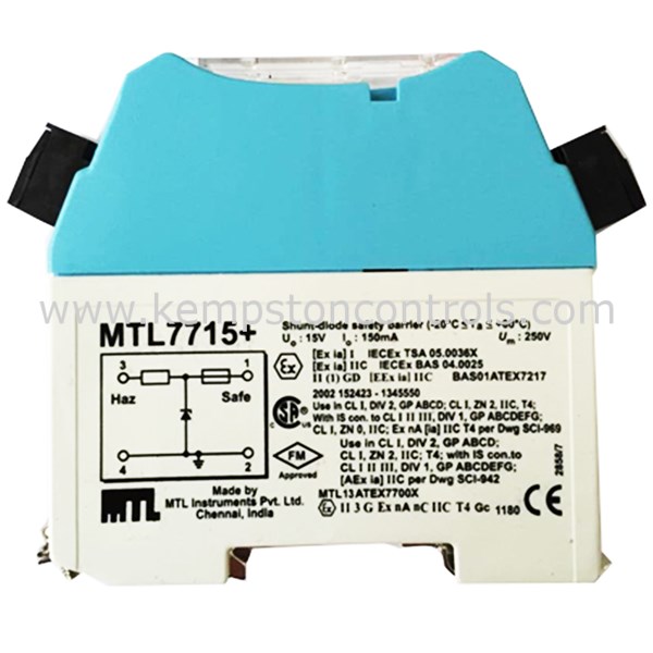 Eaton MTL MTL7715+ MTL DIODE SAFETY BARRIER 15V + VE 7715+, 15V MAX