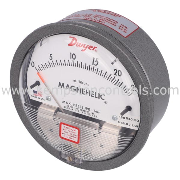 Dwyer 2000-25MB DWYER MAGNEHELIC DIFFERENTIAL PRESSURE GAGES, 0-25MB ...