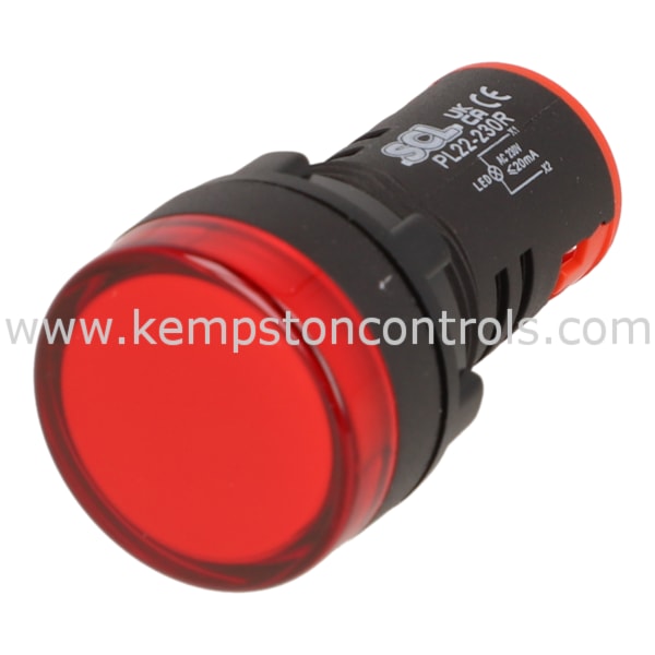 Panel Essentials PL22-230R SCL LED INDICATOR, 22MM, 230VAC, RED, PANEL ...