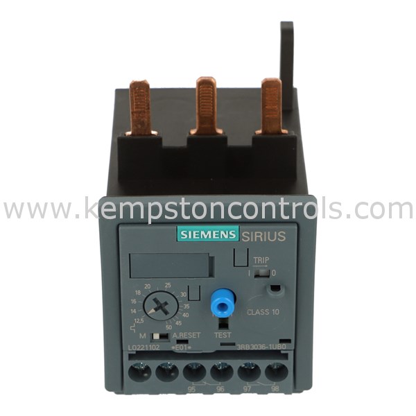 Siemens Sirius 3RB30361UB0 Solid-State Overload Relay – 12.5–50A Range, S2 Size, Class 10 Trip, Manual/Auto Reset, Screw Terminals