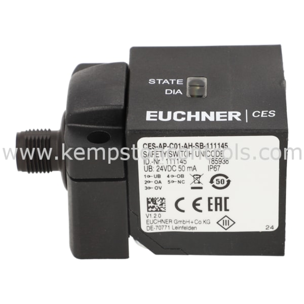 Euchner 111145 NON CONTACT SAFETY SWITCH, 2 SAFETY OUTPUTS, CAT 4 PLE
