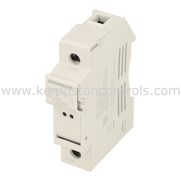 Schrack ISA06101 SCHRACK FUSE CARRIER 10 X 38MM, 1 POLE, 32A, W 17.5 X ...