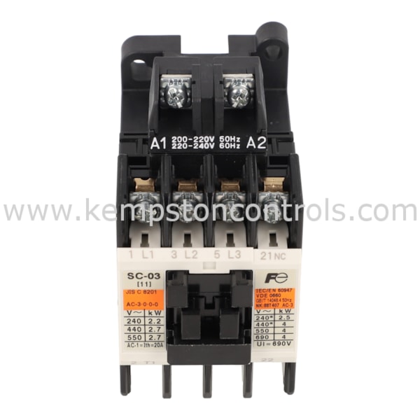 Fuji SC03-1B/2 FUJI AC200/220V 1B CONTACTOR 1 N/C AUX (4KW AC3 380/440V ...