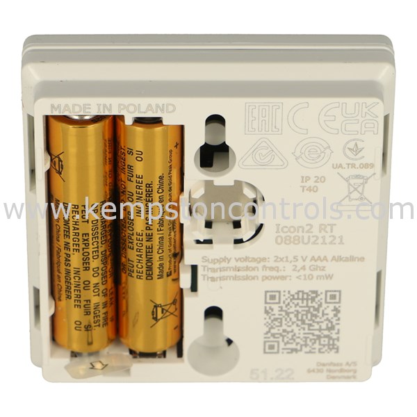 Danfoss Heating 088U2121 FLOOR HEATING CONTROLS, 535°C RANGE, 2.4MHZ