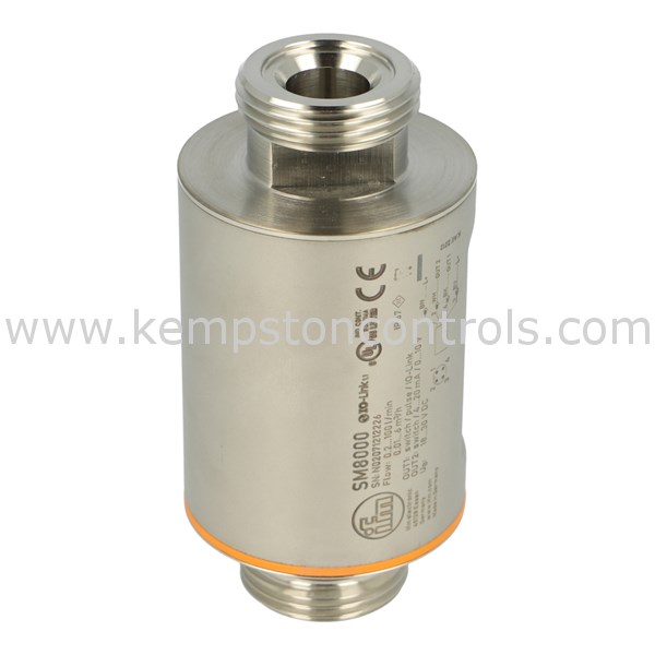 IFM SM8000 INDUCTIVE FLOW METER, 1" BSP MALE THREAD, 2 DIGITAL