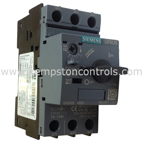 Siemens 3RV2011-1JA10 CIRCUIT BREAKER SIZE S00 FOR MOTOR PROTECTION ...