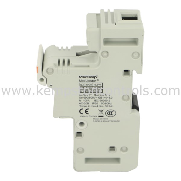 Mersen T331079 MODULAR FUSE HOLDER, IEC, 1P, 22X58, DIN RAIL MOUNTING