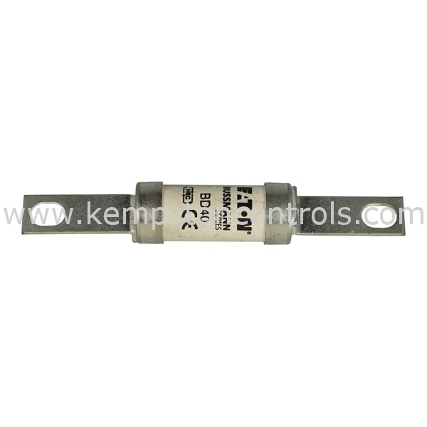 Bussmann BD40 FUSE, BS88, INDUSTRIAL HRC, 40A, 500VAC 250VDC, CENTER BOLTED TAGS, 80KA INTERRUPT