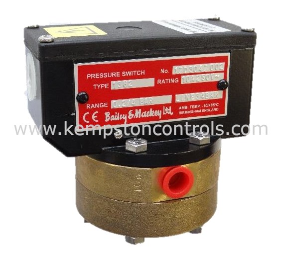 Bailey & Mackey H1382P PRESSURE SWITCH, 0.07 TO 1 BAR PRESSURE RANGE, 10A 250V 50HZ, 1A