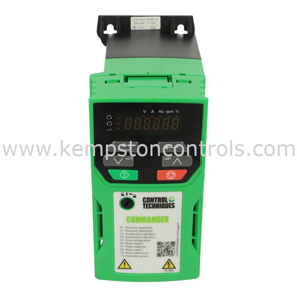 Control Techniques C20001200042 COMMANDER C SINGLE PHASE, MAX CONTINUOUS 4.2A, MOTOR SHAFT 0