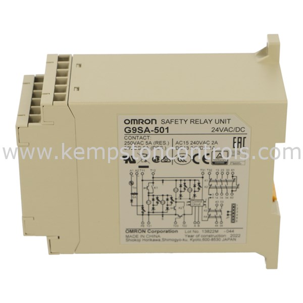 Omron G9SA501 AC/DC24 SAFETY RELAY UNIT, 5PSTNO (CATEGORY 4) 5 A