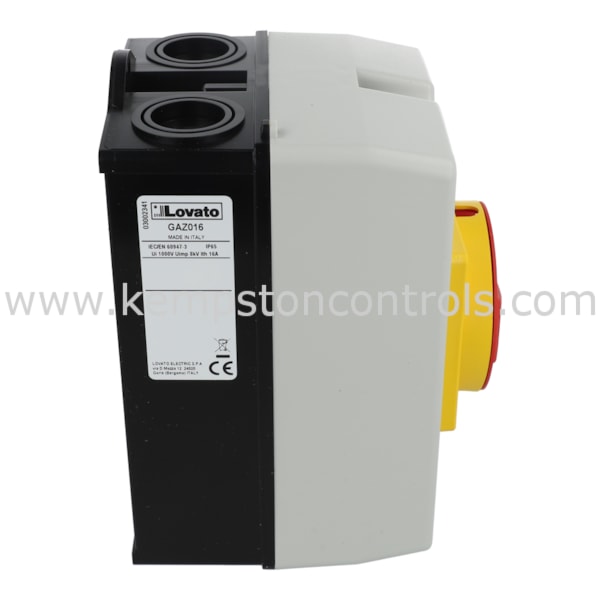 Lovato GAZ016 LOVATO 16A IP65 ENCLOSED SWITCH - RED/YELLOW HANDLE ...