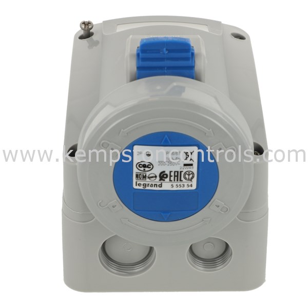 Legrand Cable Management 555354 SURF SOCKET, 230V, 16A, 2P+E, IP67 Kempston Controls