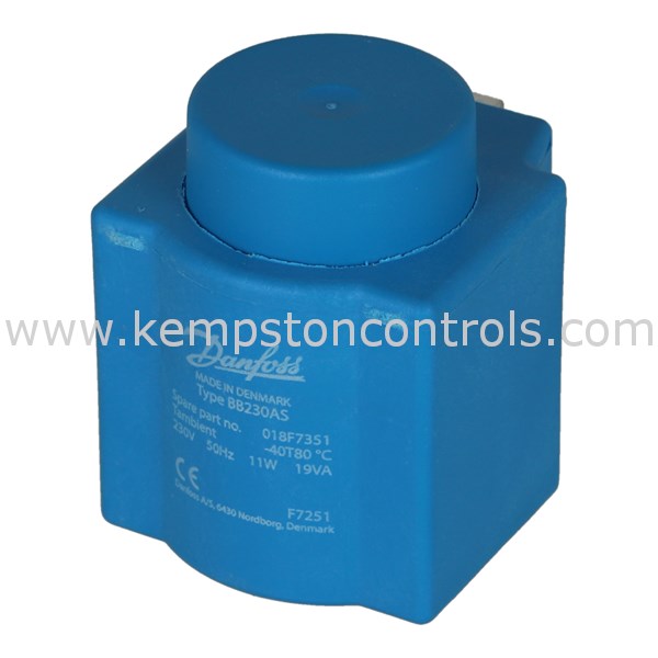 Danfoss 018F7351 COIL FOR AKV/AKVA VALVES, AC, 230V, 50HZ, DIN SPADE ...