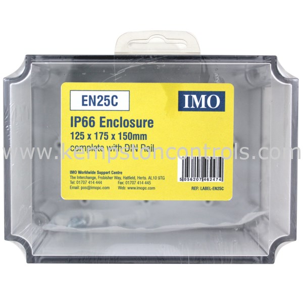 IMO EN25C ENCLOSURE WITH TRANSPARENT LID 125X 175 X150MM IP66 RATED
