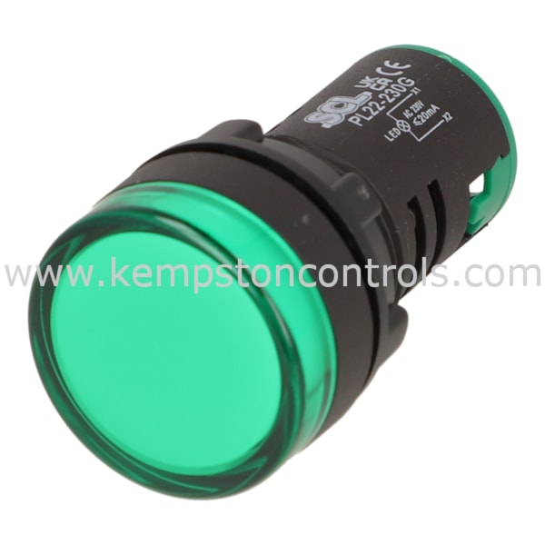 Panel Essentials PL22-230G SCL LED INDICATOR, 22MM, 230VAC, GREEN ...
