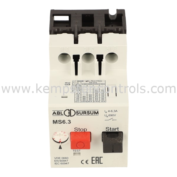 thumbnail image 2 of ABL SURSUM MS1.6 Motor Circuit Breaker – 1-1.6A, NOS In Original Packaging 2 of 6