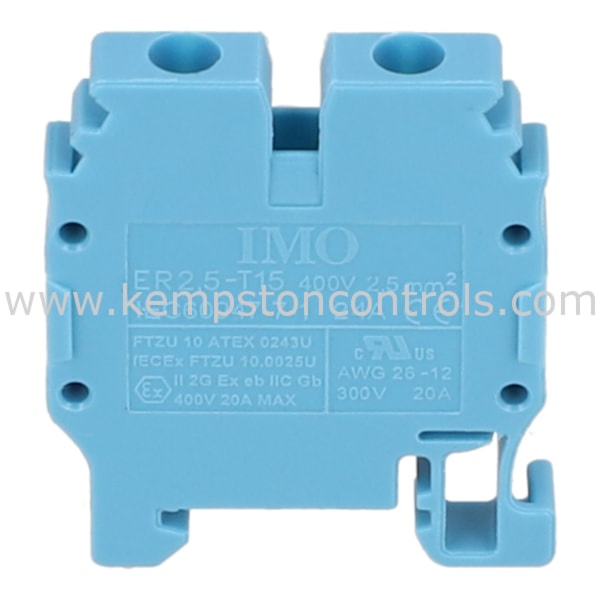 IMO ER2.5BLUE SCREW CLAMP TERMINAL 2.5MM, 600V, 20A BLUE 304121I