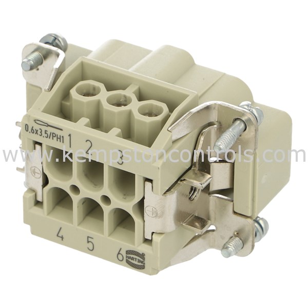 HARTING 0933 006 2601 HEAVY DUTY CONNECTOR, MALE INSERT, 6+PE SIGNAL