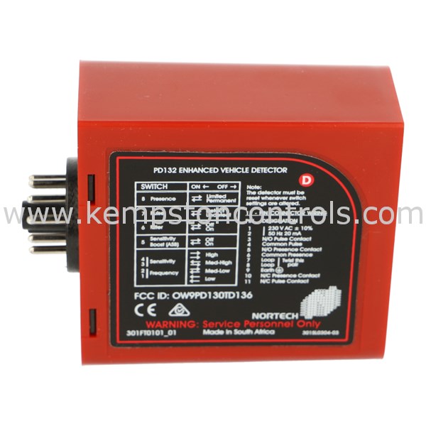 Nortech PD132 SINGLE CHANNEL LOOP DETECTOR, 230VAC, PARKING