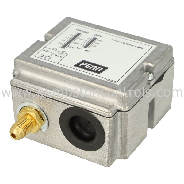 Johnson Controls P77AAA9351 PIPE PRESSURE SWITCH, 3.5 TO 21BAR, DIFF 2.1 TO 5.5BAR, 1XNC/10A