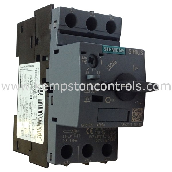 Siemens 3RV2011-1CA10 CIRCUIT-BREAKER SZ S00, FOR MOTOR PROTEC ...
