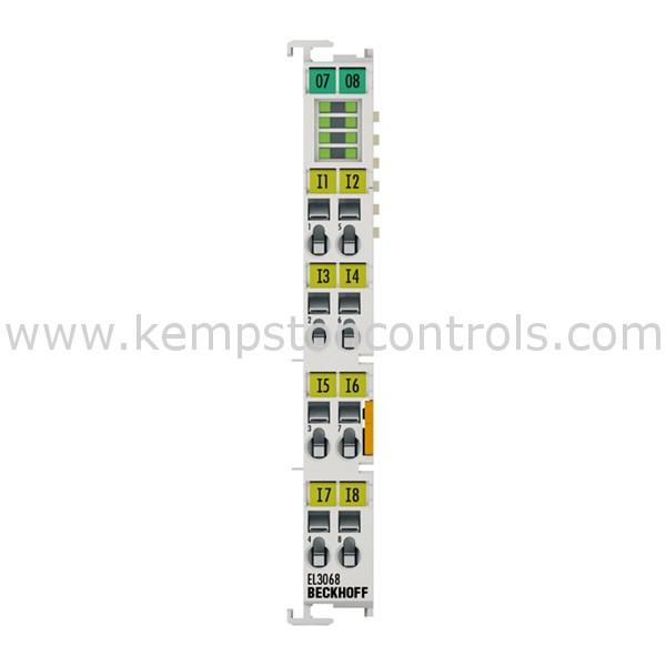 Beckhoff EL3068 BECKHOFF ANALOG INPUT TERMINAL, ETHERCAT, SINGLE ENDED ...