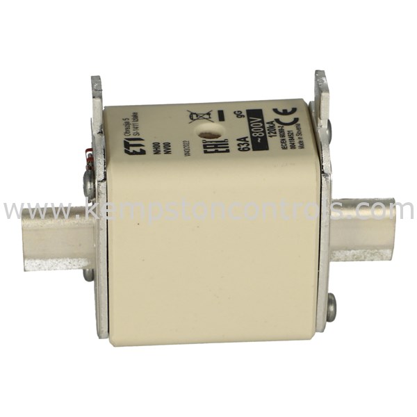 ETI 004184521 FUSE LINK, 63A/800V, NH00 SIZE, GG CHARACTERISTICS