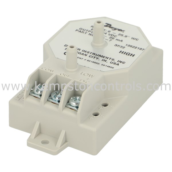 Dwyer 668-7 DWYER DIFFERENTIAL PRESSURE TRANSMITTER, RANGE 0-25" WC, 3/ ...