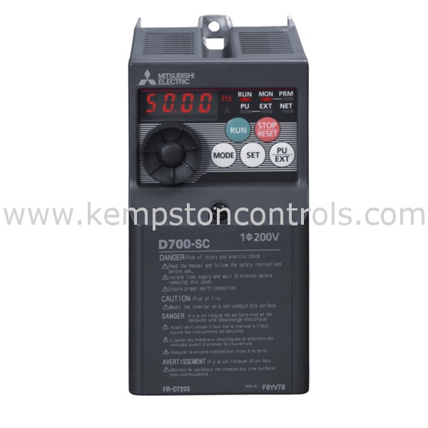 MITSUBISHI FR-D720-0.75K MITSUBISHI INVERTER, 0,75KW, 3X200