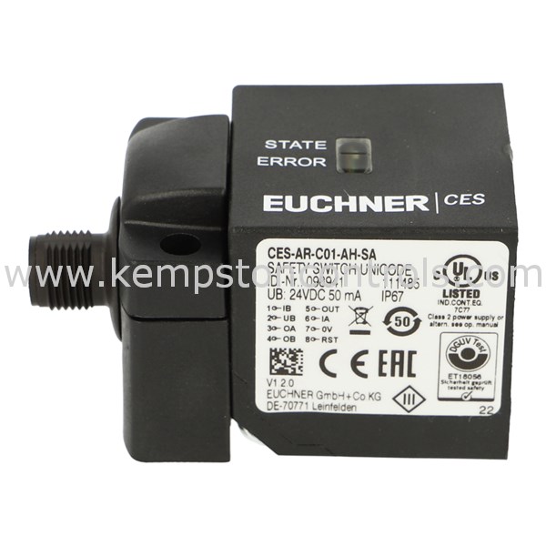 Euchner 098941 SAFETY SWITCH, BLOCK HOUSING, 2 SAFETY OUTPUTS, CATEGORY