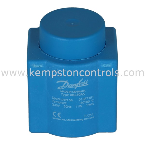 Danfoss 018F7351 COIL FOR AKV/AKVA VALVES, AC, 230V, 50HZ, DIN SPADE ...