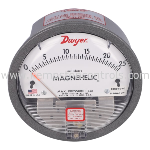 Dwyer 2000-25MB DWYER MAGNEHELIC DIFFERENTIAL PRESSURE GAGES, 0-25MB ...