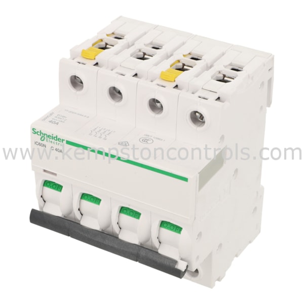 Disjoncteur Schneider A9F04440 - Ic60N, 4P, 40A, Courbe C - Pour Tableau électrique